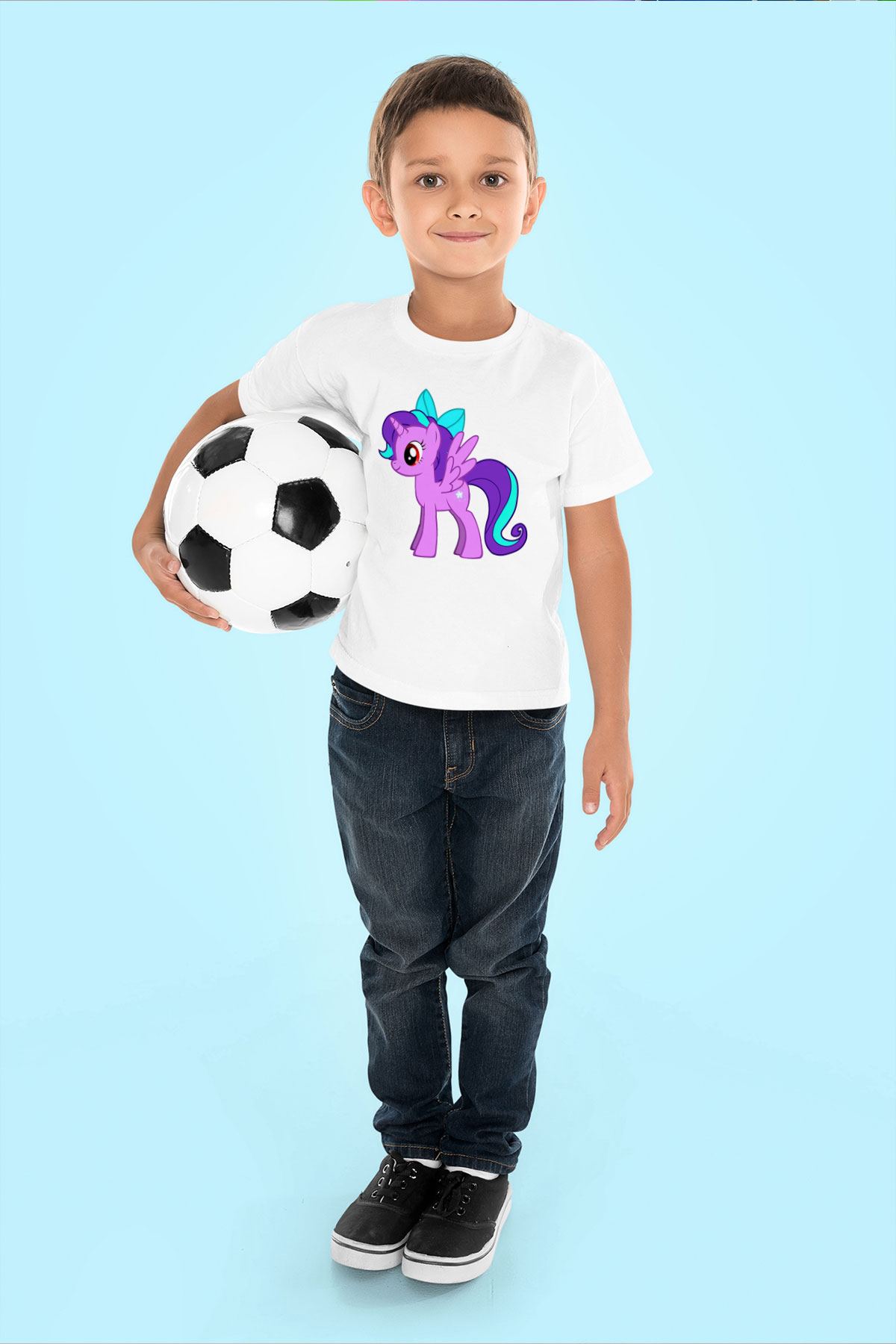 My Little Pony Baskılı Beyaz Unisex Çocuk Tişört