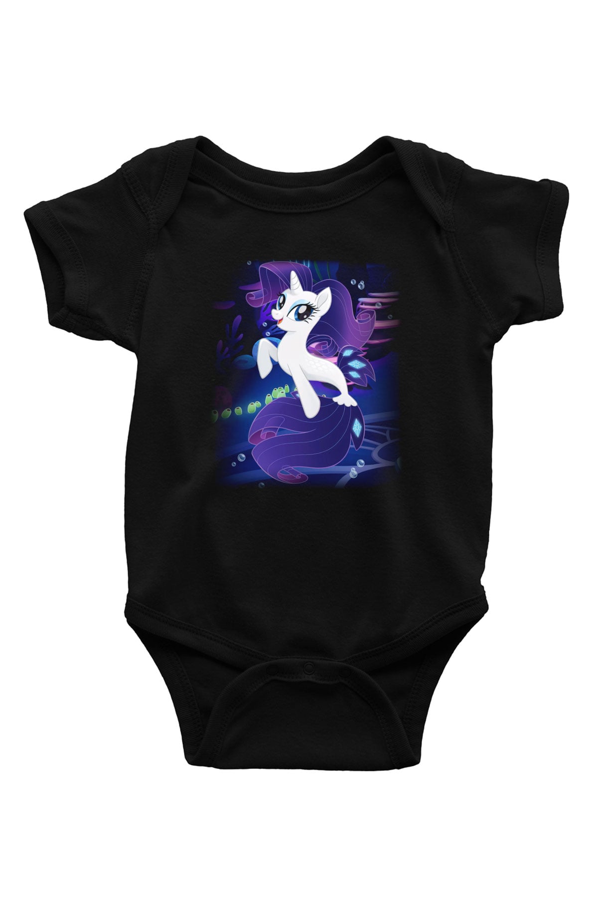 My Little Pony Baskılı Siyah Bebek Body - Zıbın