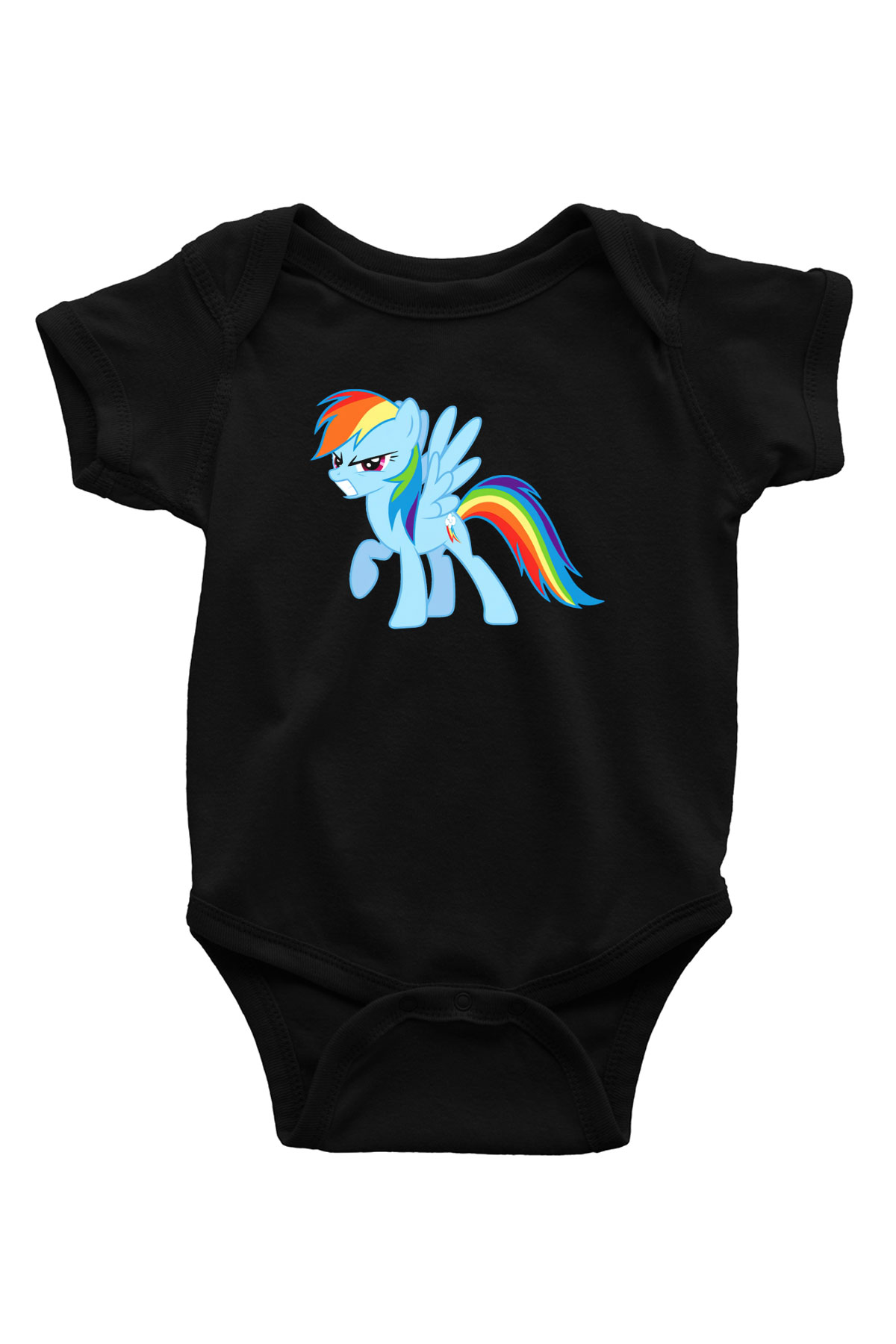 My Little Pony Baskılı Siyah Bebek Body - Zıbın