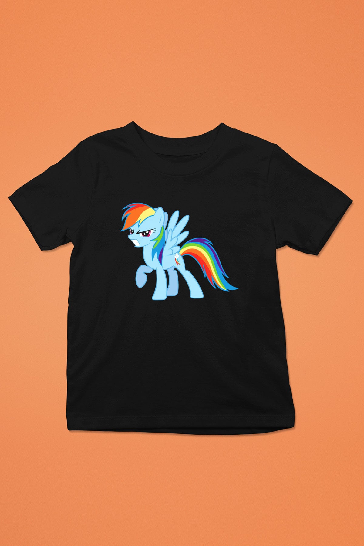 My Little Pony Baskılı Siyah Unisex Çocuk Tişört