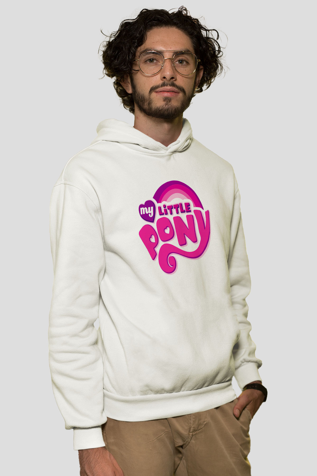 My Little Pony Beyaz Unisex Kapşonlu Sweatshirt