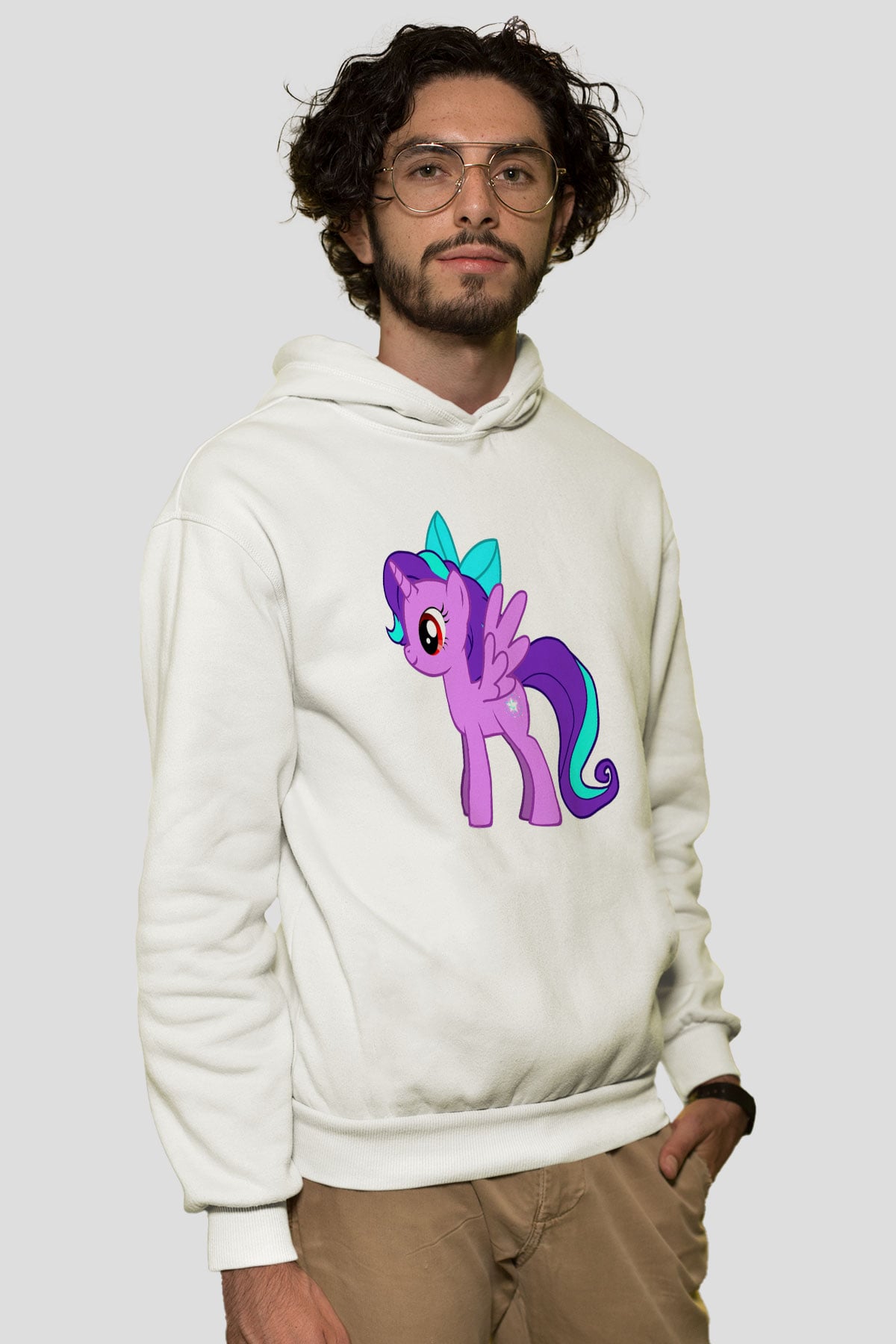 My Little Pony Beyaz Unisex Kapşonlu Sweatshirt