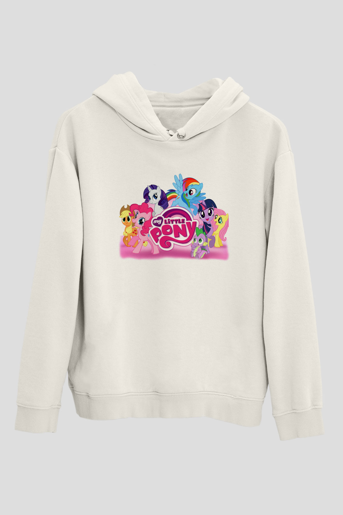 My Little Pony Beyaz Unisex Kapşonlu Sweatshirt