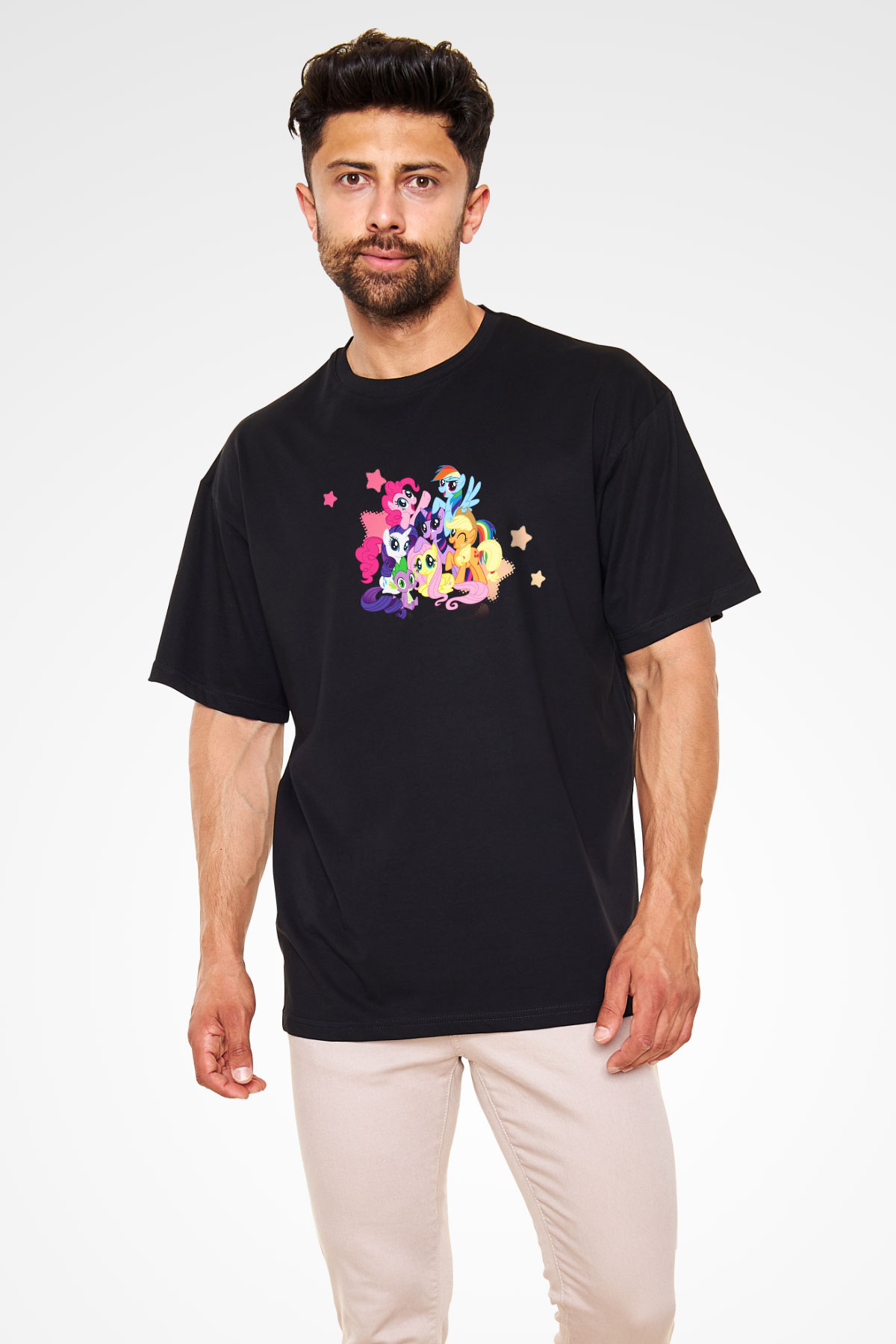 My Little Pony Siyah Unisex Oversize Tişört