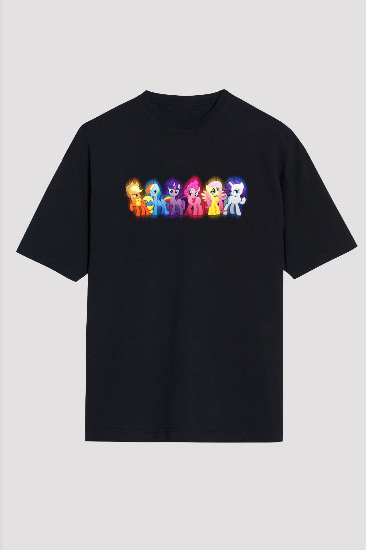 My Little Pony Siyah Unisex Oversize Tişört