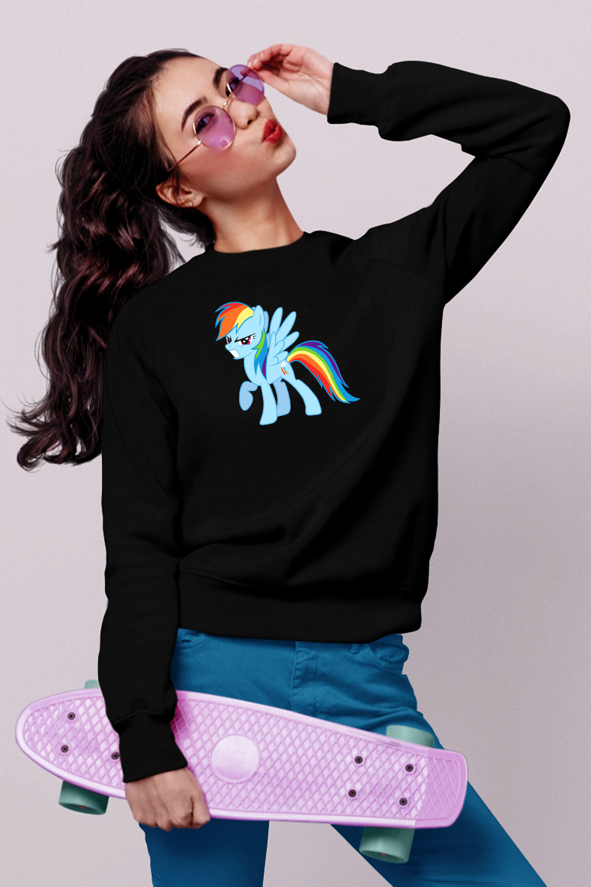 My Little Pony Siyah Unisex Sweatshirt