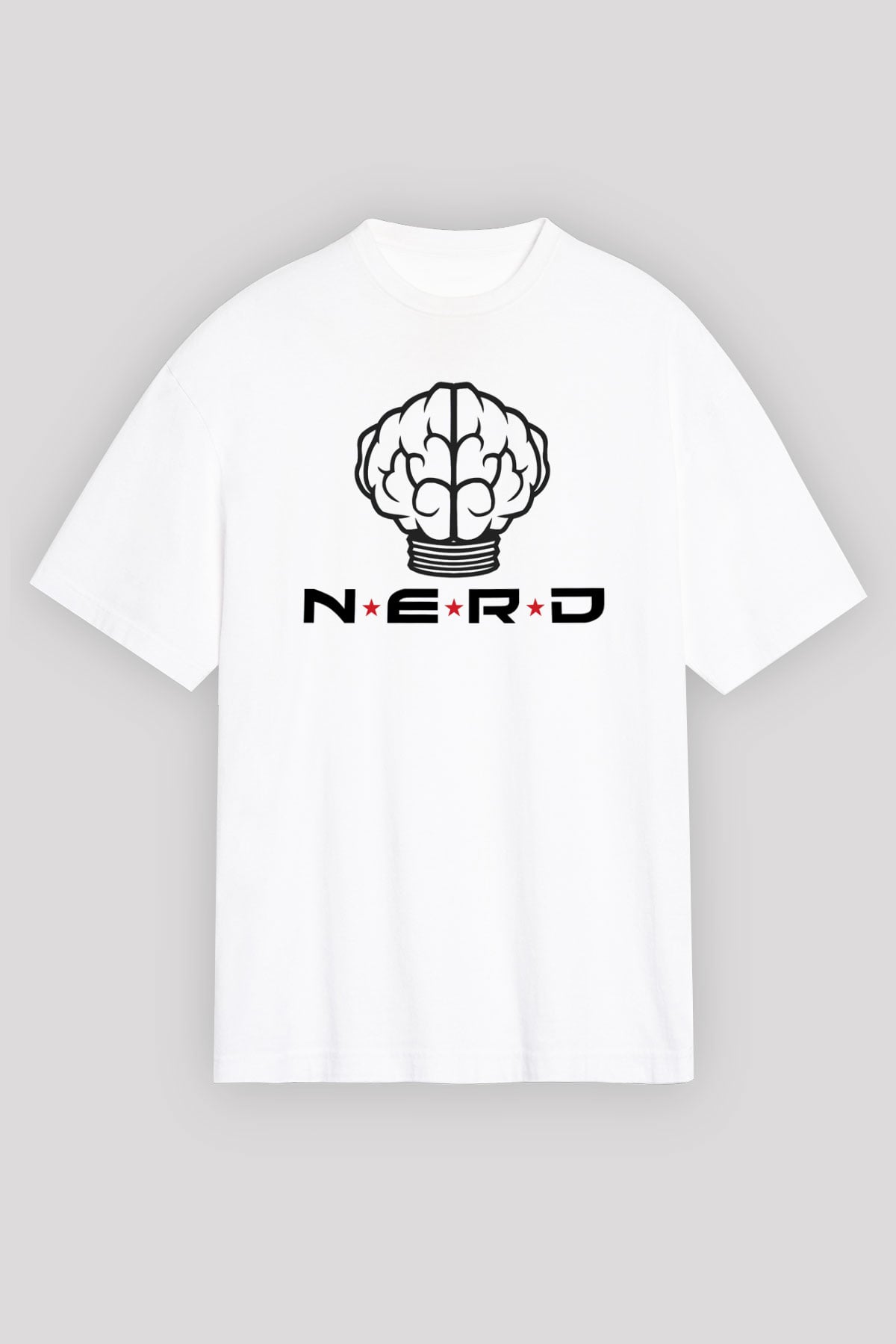 N.E.R.D Beyaz Unisex Oversize Tişört T-Shirt