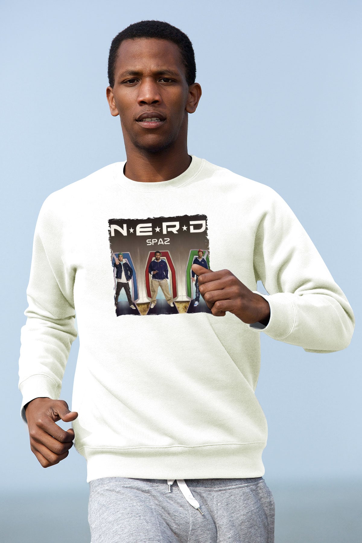 N.E.R.D Beyaz Unisex Sweatshirt