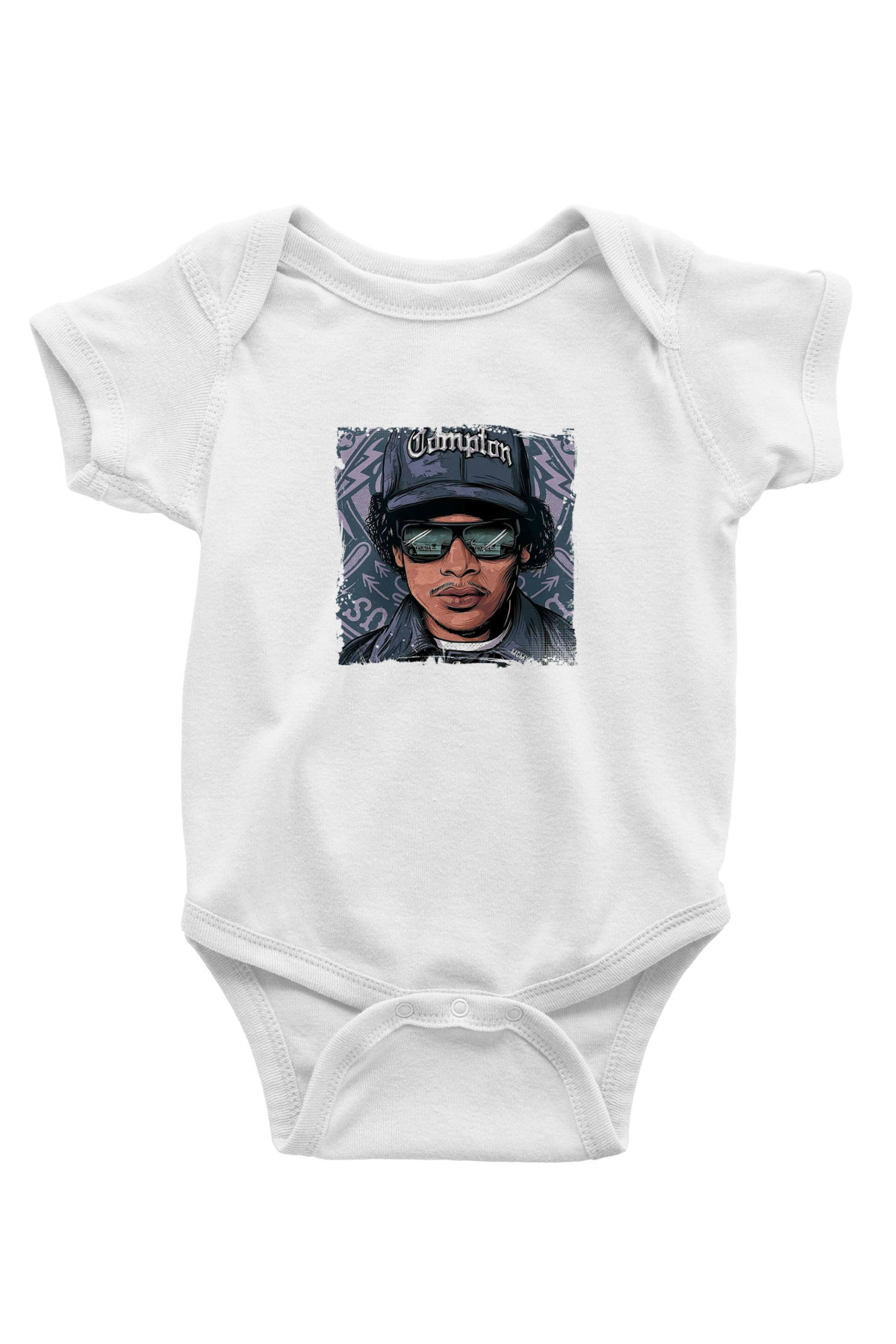 N.W.A Baskılı Unisex Beyaz Bebek Body - Zıbın