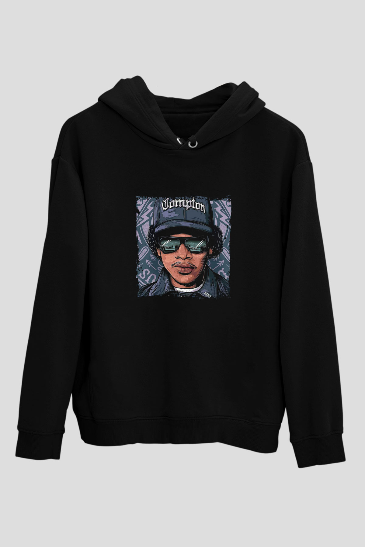 N.W.A Baskılı Unisex Siyah Hoodie