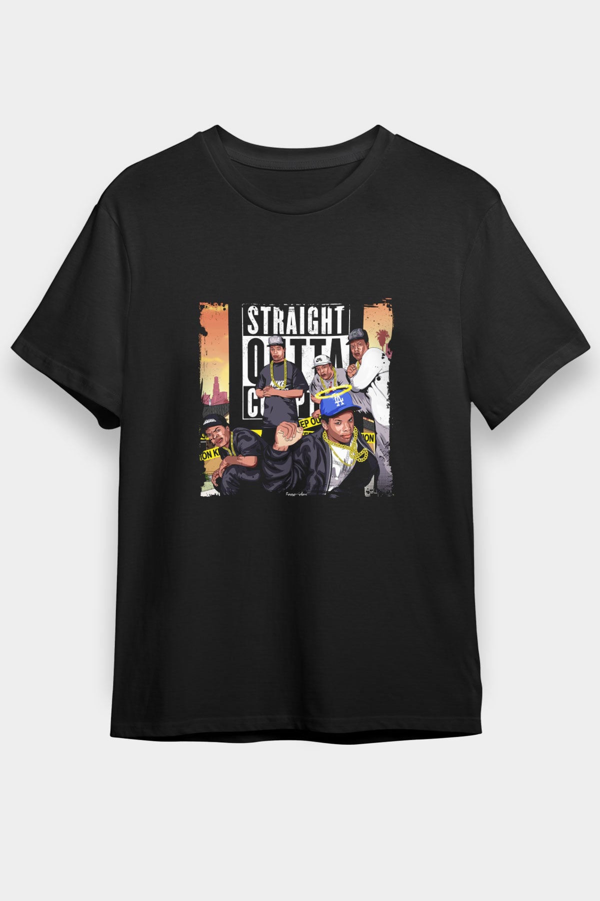 N.W.A Baskılı Unisex Siyah Tişört