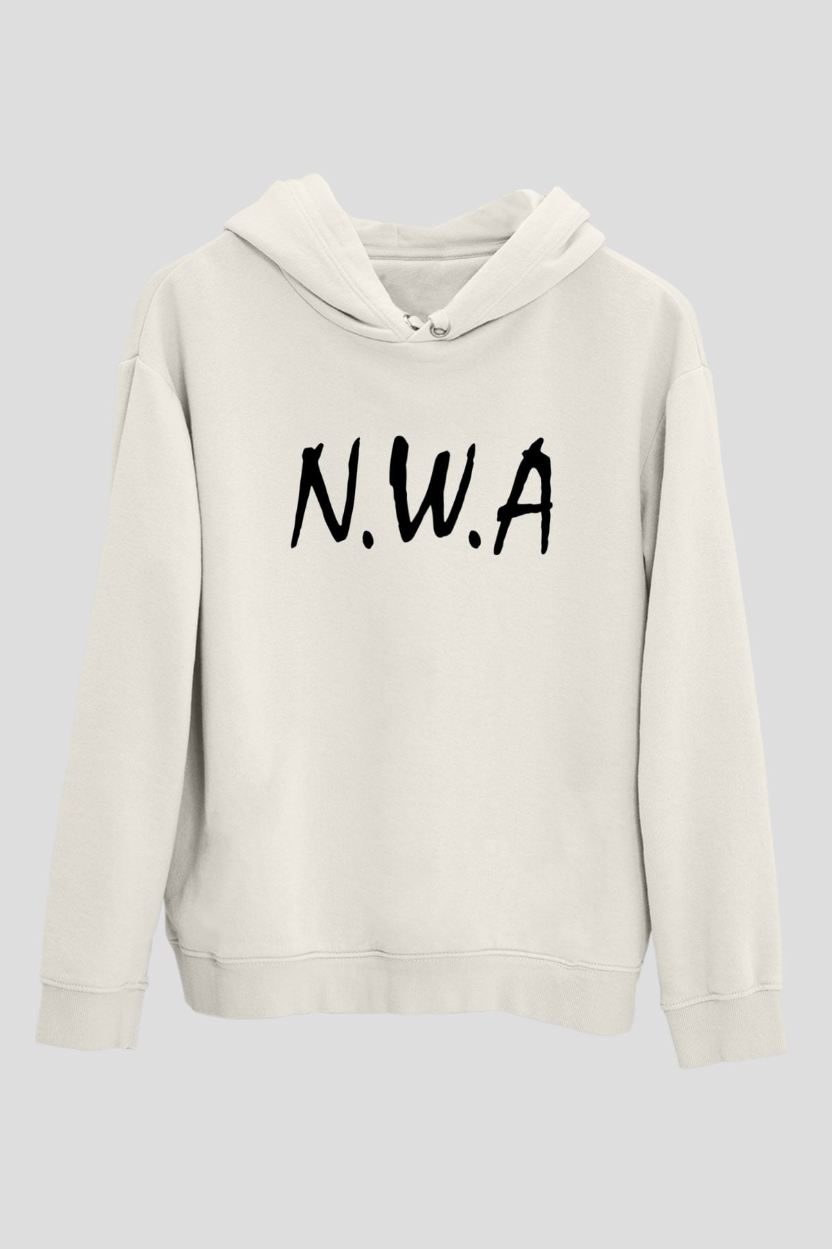 N.W.A Beyaz Unisex Kapşonlu Sweatshirt