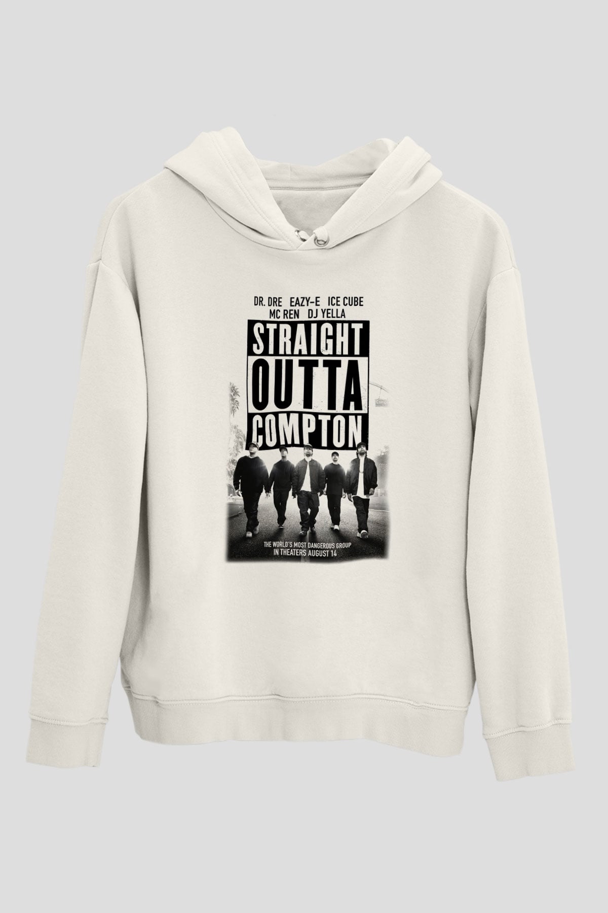 N.W.A Beyaz Unisex Kapşonlu Sweatshirt