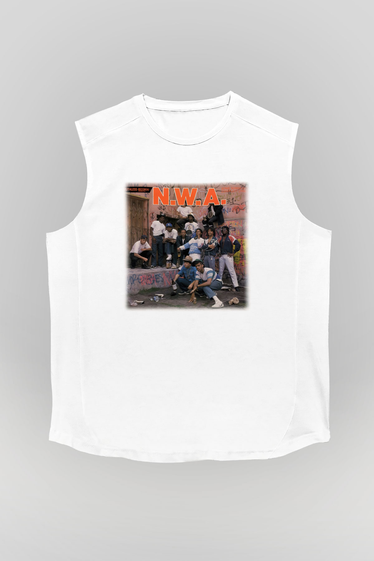 N.W.A Beyaz Unisex Kolsuz Tişört