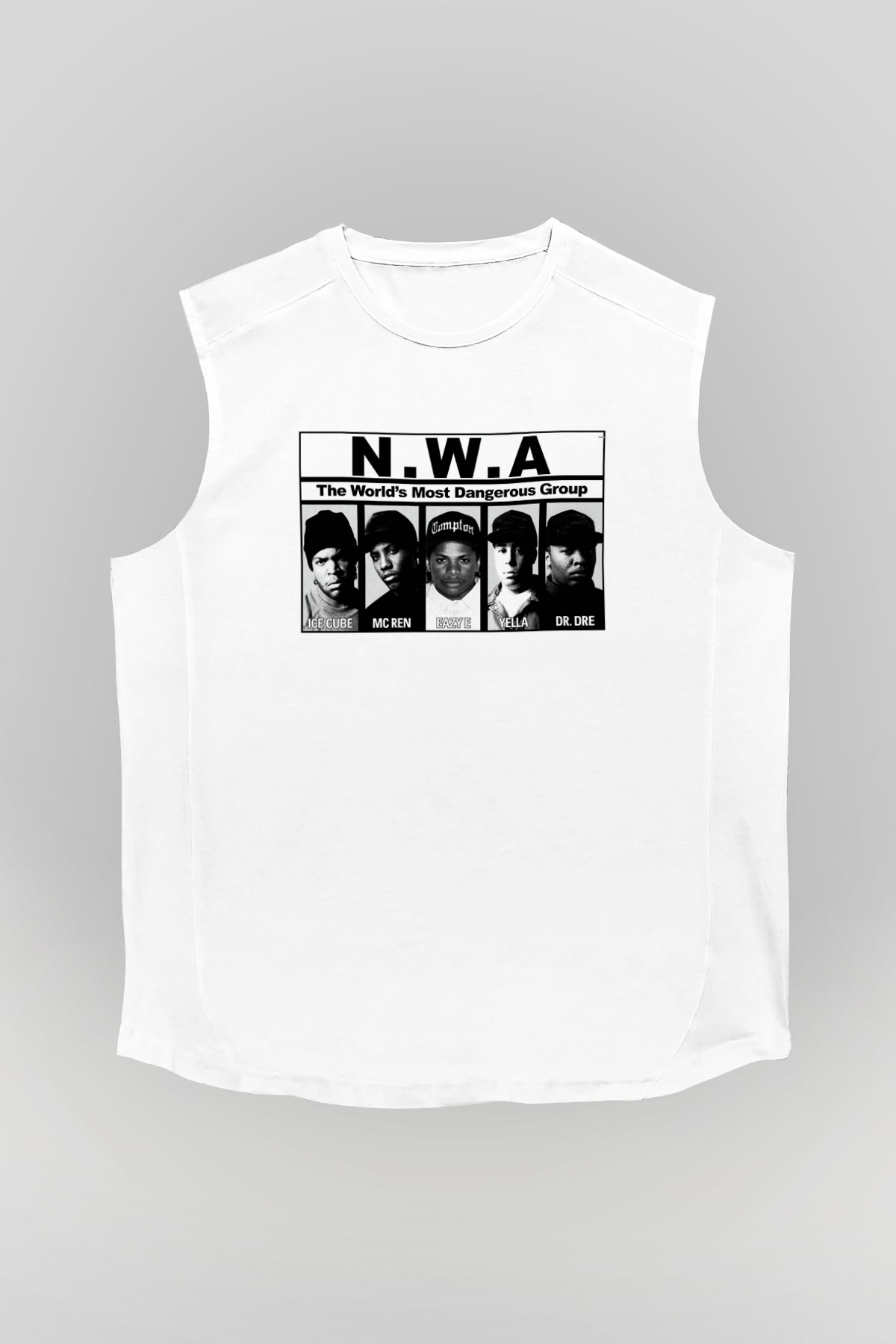 N.W.A Beyaz Unisex Kolsuz Tişört