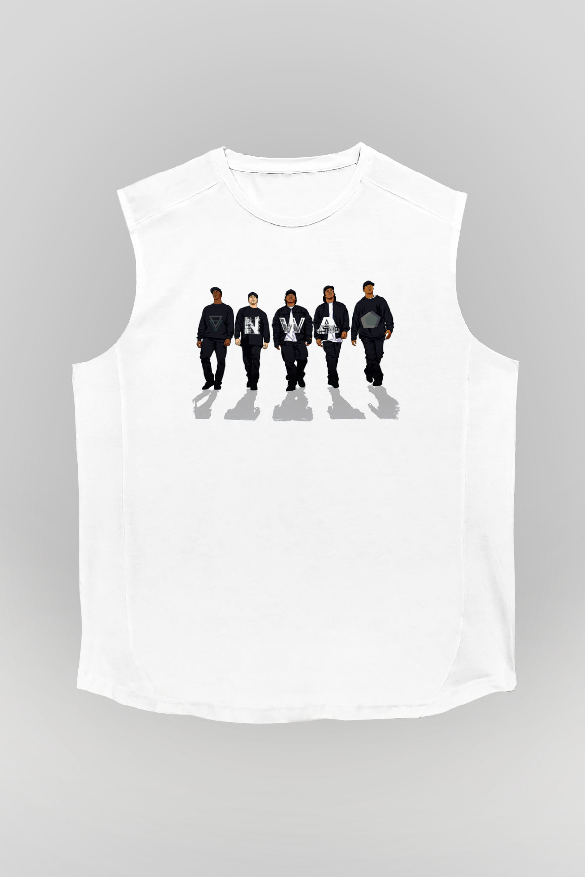 N.W.A Beyaz Unisex Kolsuz Tişört