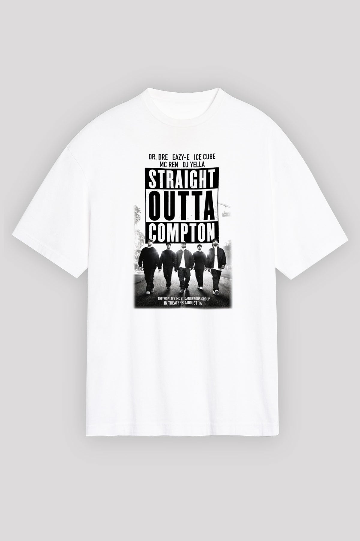 N.W.A Beyaz Unisex Oversize Tişört T-Shirt