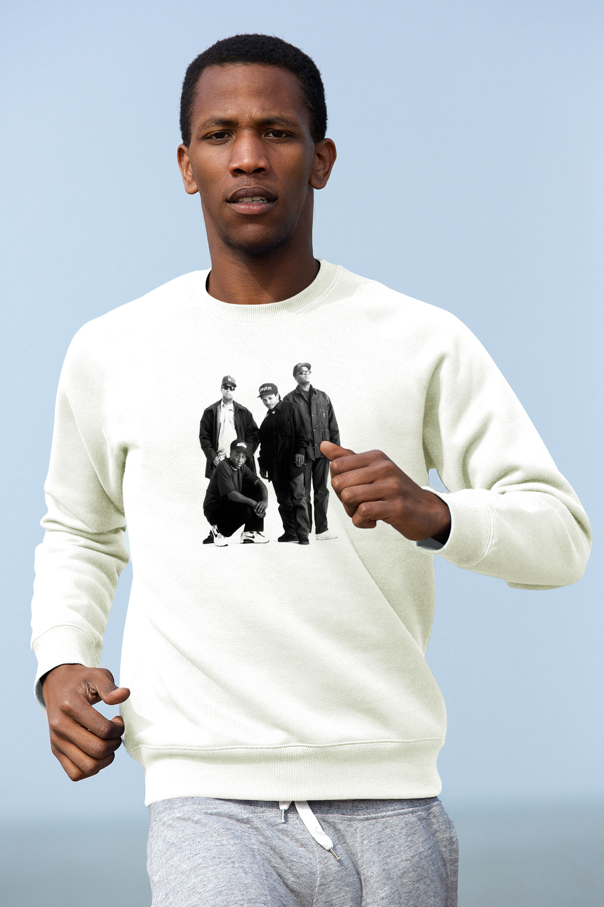 N.W.A Beyaz Unisex Sweatshirt