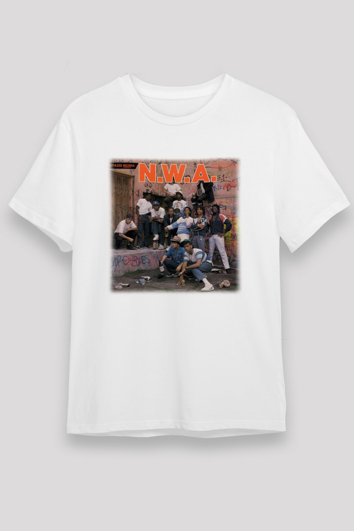 N.W.A Beyaz Unisex Tişört T-Shirt - TişörtFabrikası