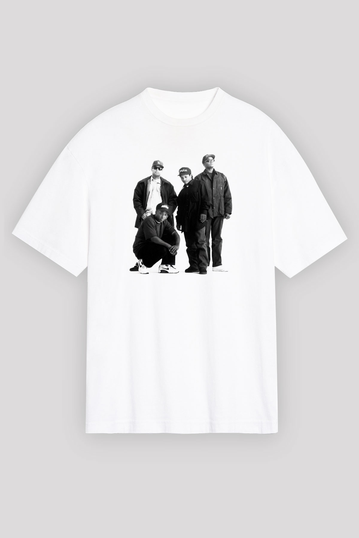 N.W.A Beyaz Unisex Tişört T-Shirt - TişörtFabrikası