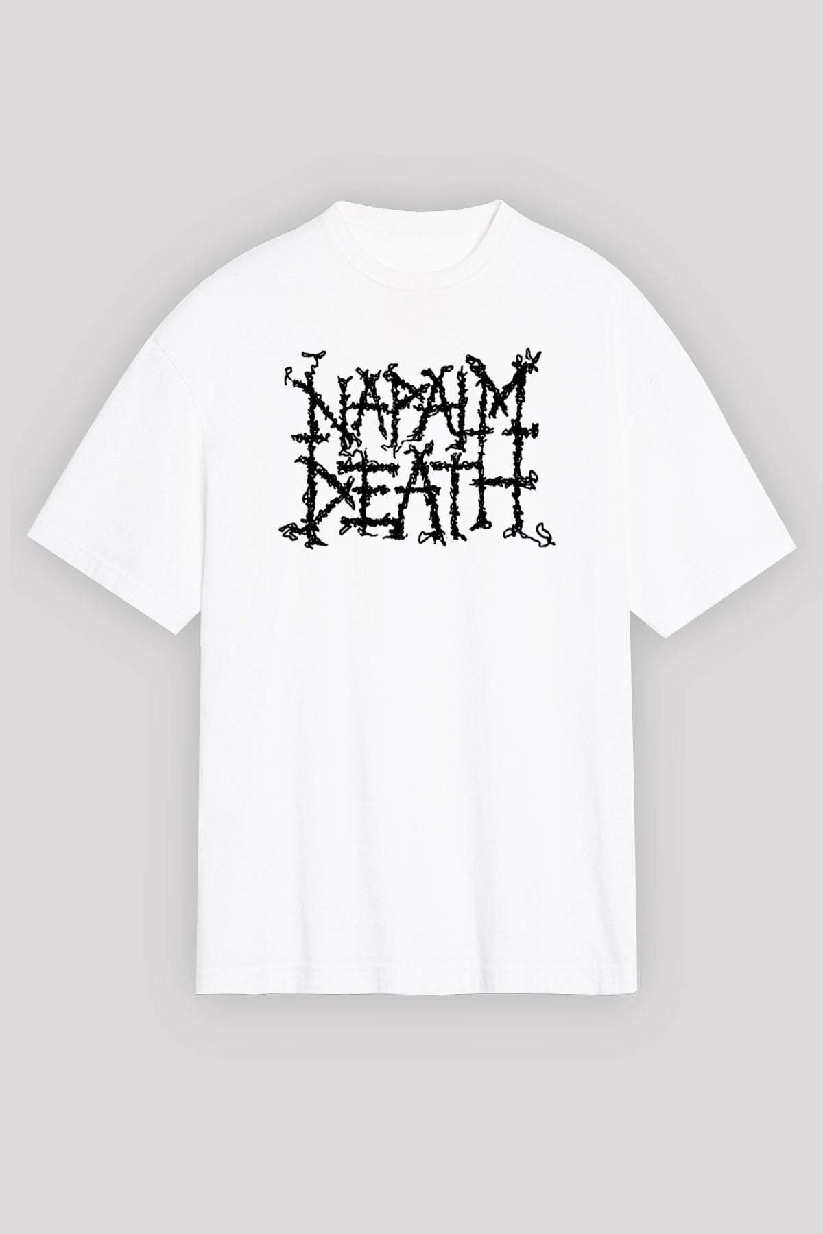 Napalm Death Beyaz Unisex Oversize Tişört T-Shirt