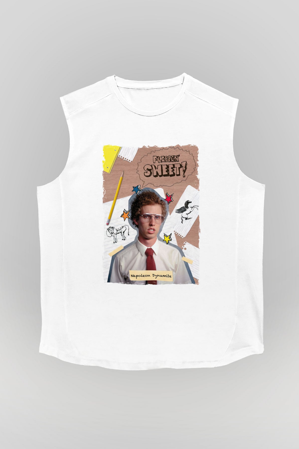 Napoleon Dynamite Beyaz Unisex Kolsuz Tişört