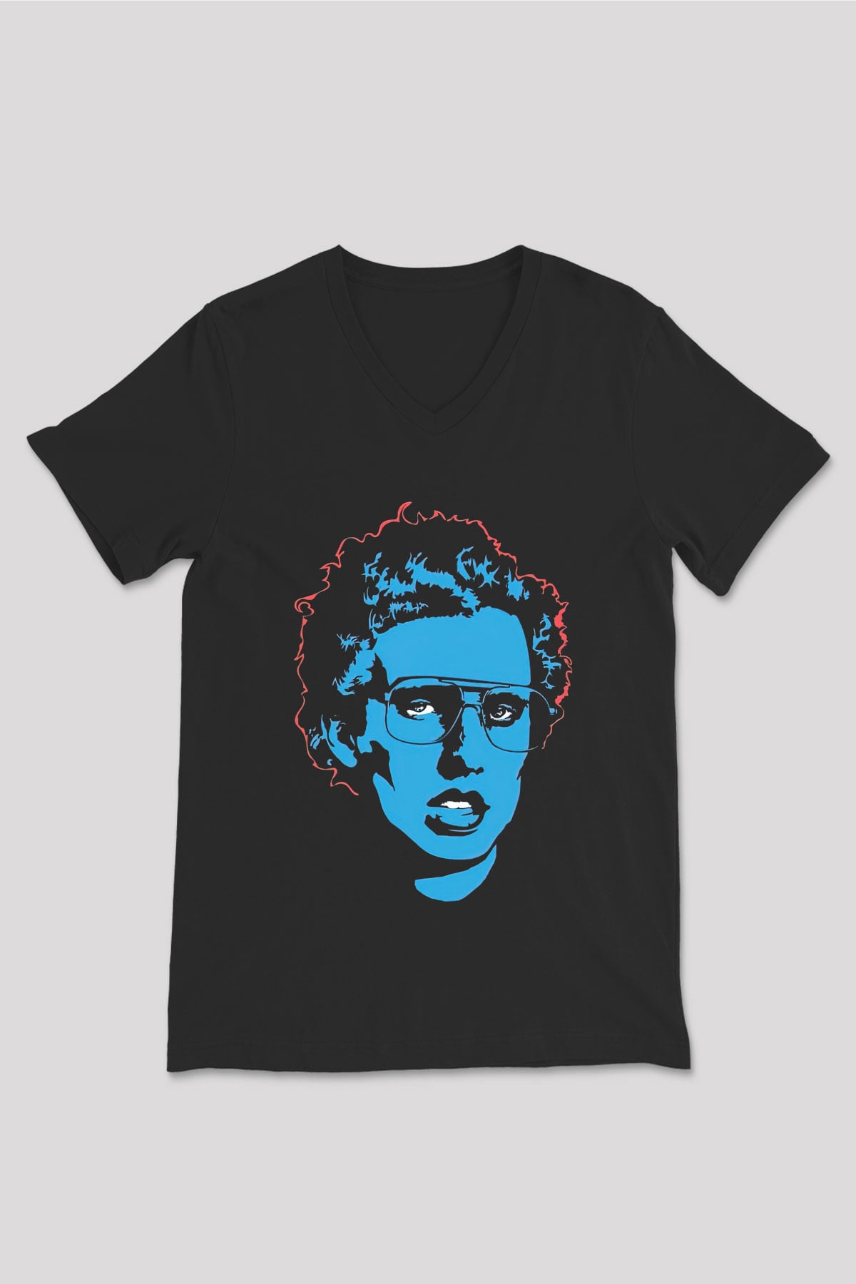 Napoleon Dynamite Siyah Unisex V Yaka Tişört