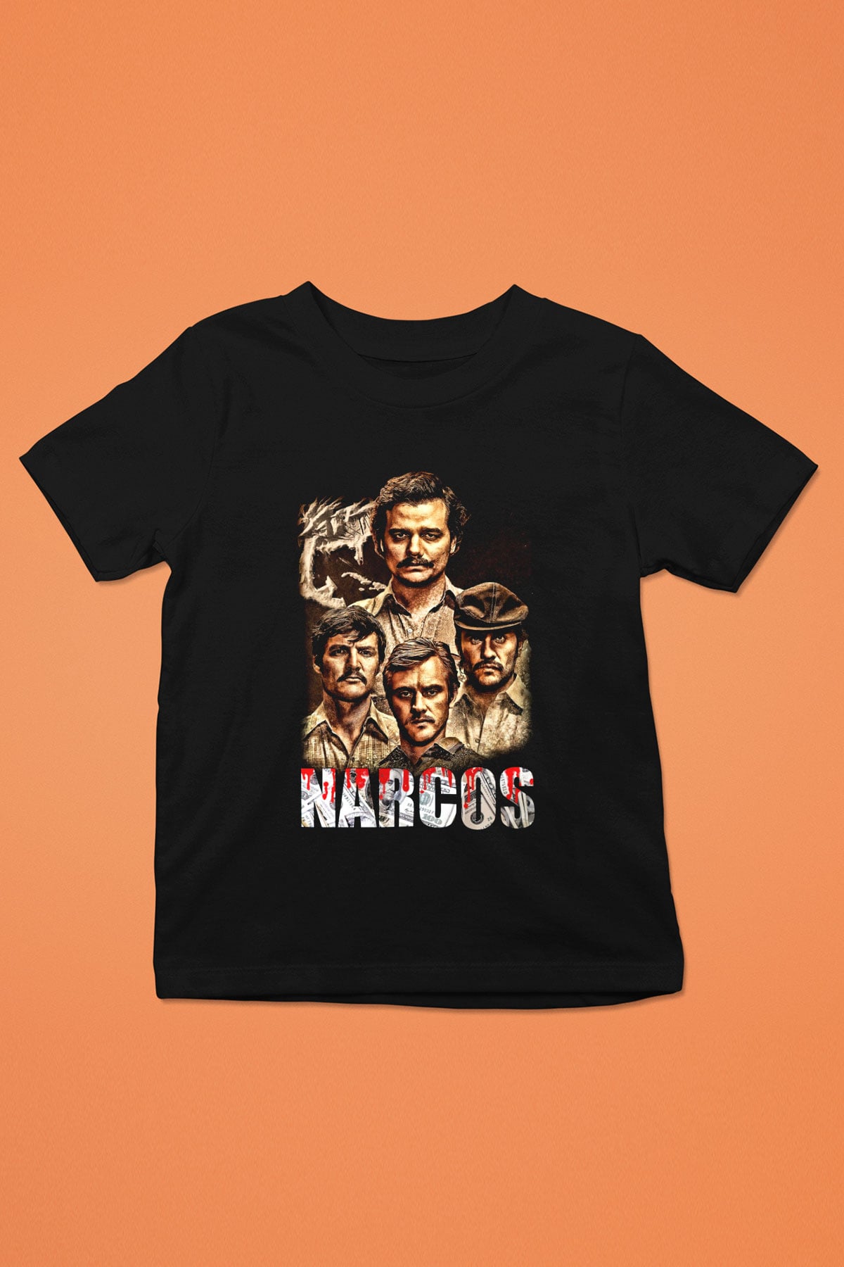 Narcos Pablo Escobar Baskılı Siyah Unisex Çocuk Tişört