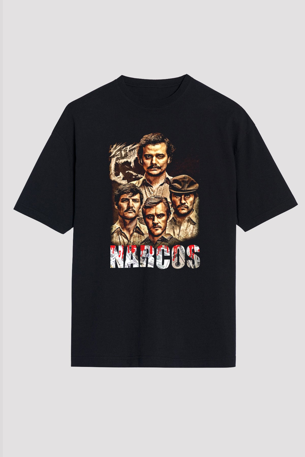 Narcos Pablo Escobar Siyah Unisex Oversize Tişört T-Shirt