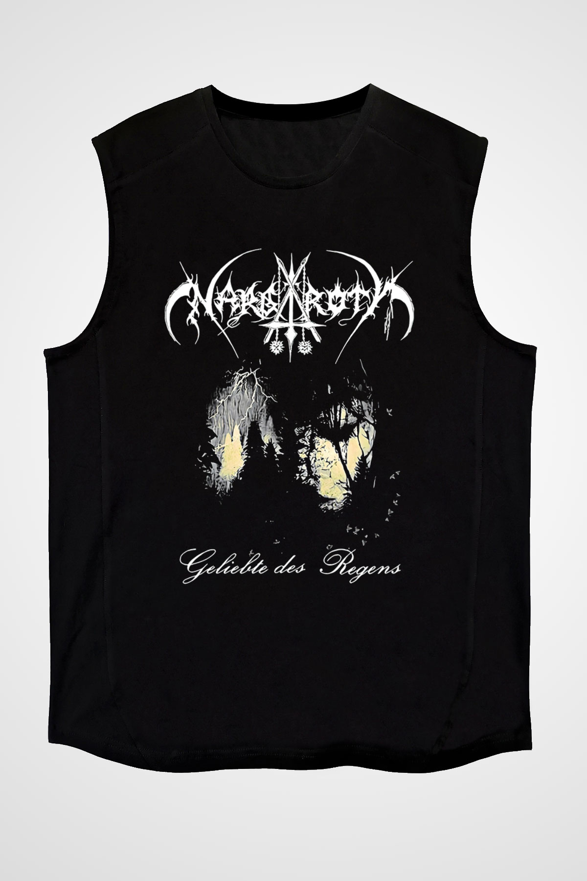 Nargaroth Baskılı Unisex Siyah Kolsuz Tişört - Tshirt