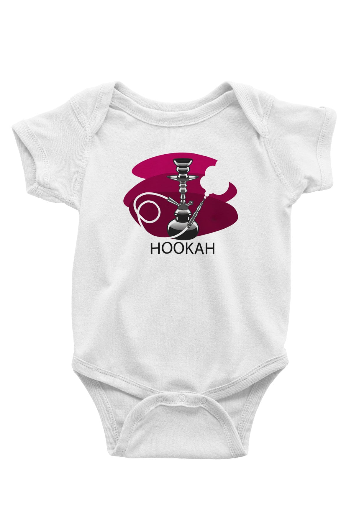 Nargile Baskılı Beyaz Unisex Bebek Body - Zıbın