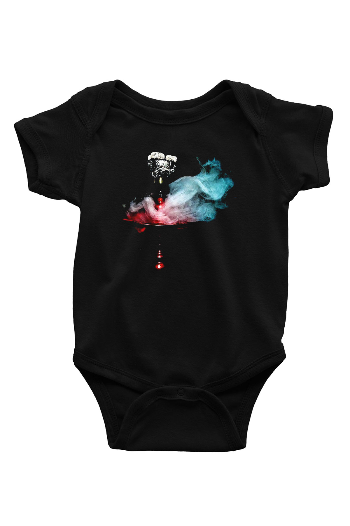 Nargile Baskılı Siyah Bebek Body - Zıbın