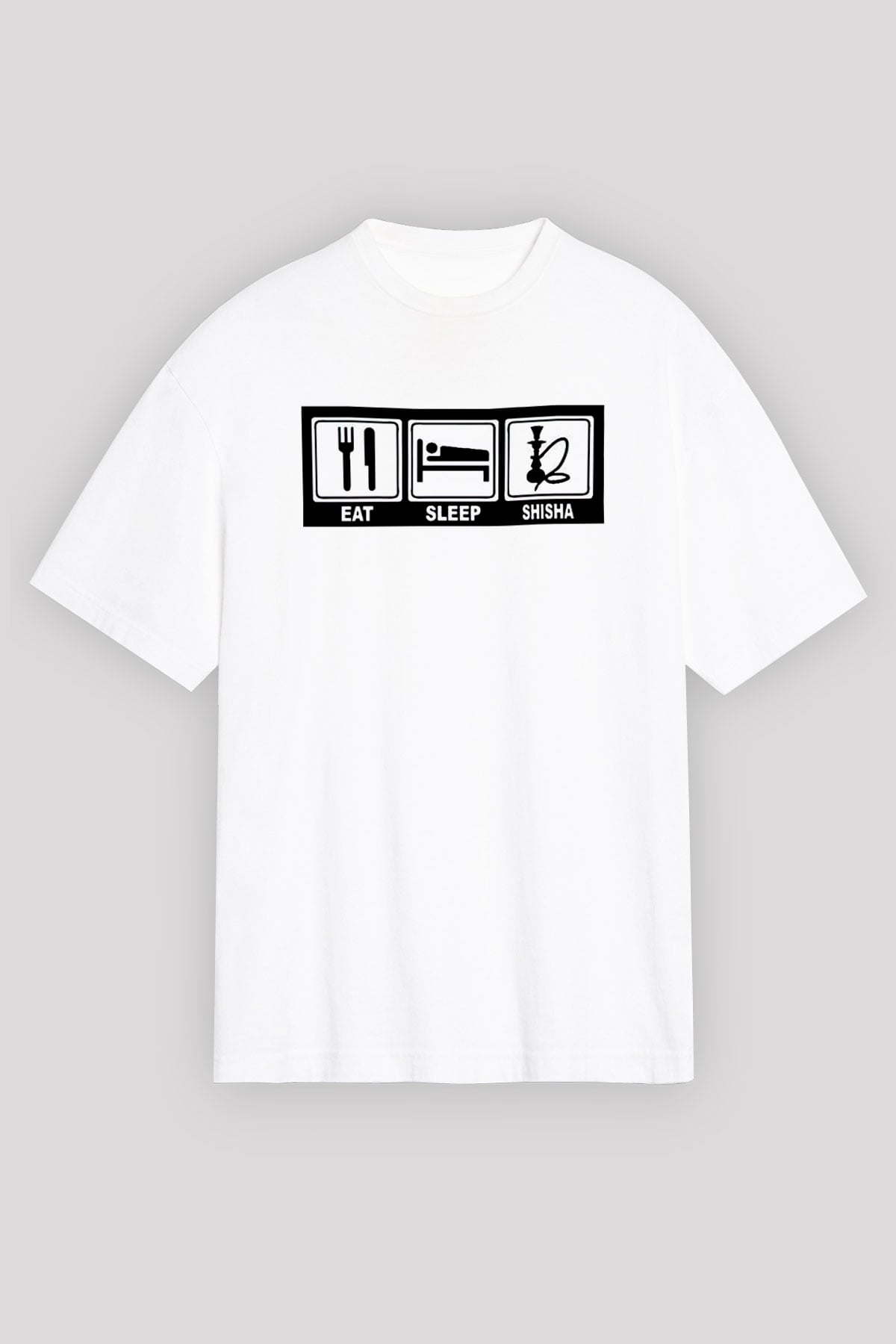 Nargile Beyaz Unisex Oversize Tişört T-Shirt