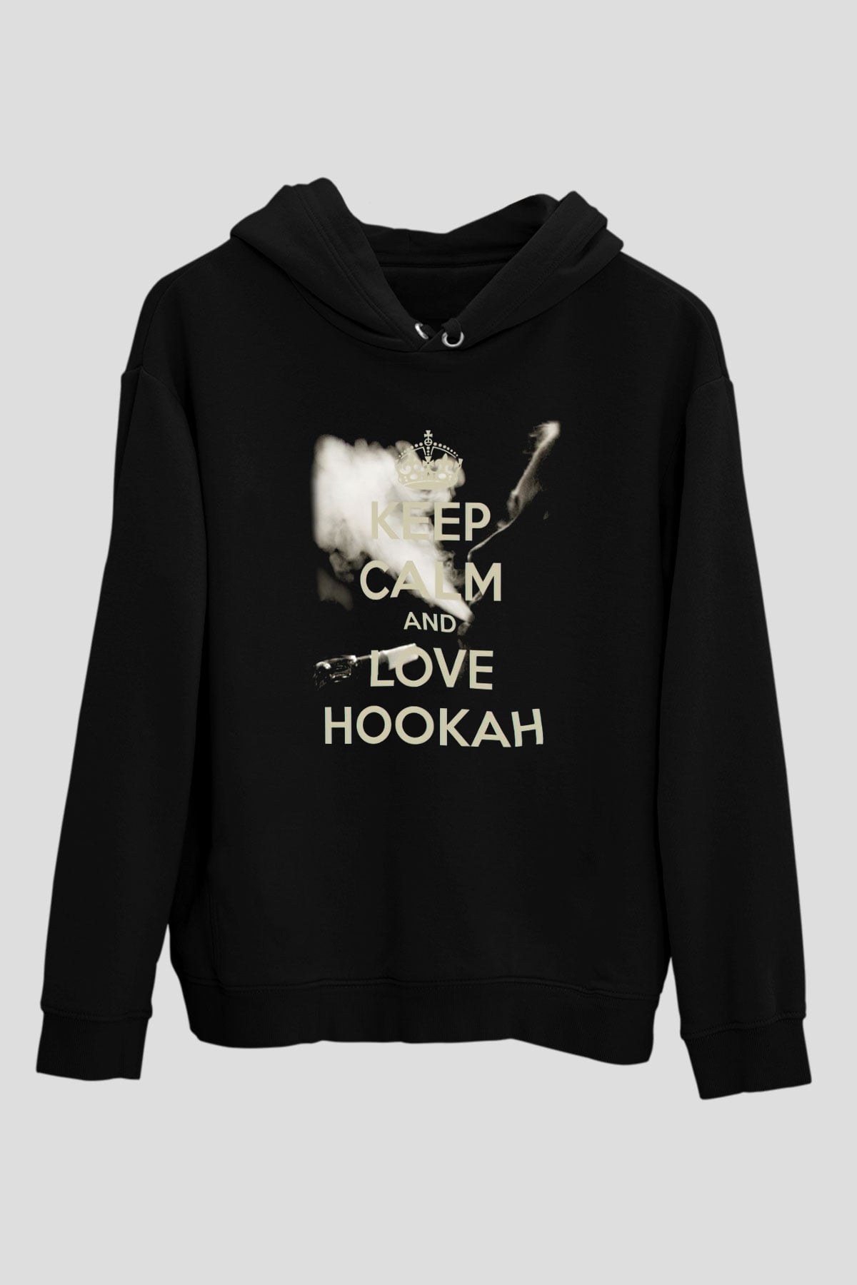 Nargile Siyah Unisex Kapşonlu Sweatshirt