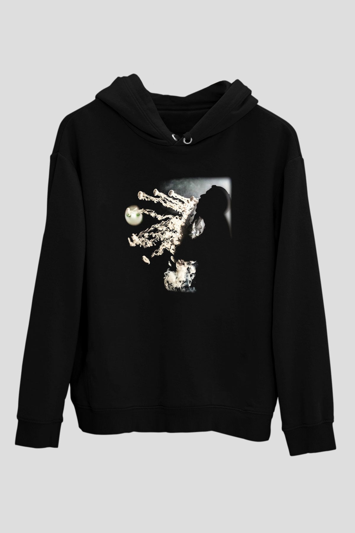 Nargile Siyah Unisex Kapşonlu Sweatshirt