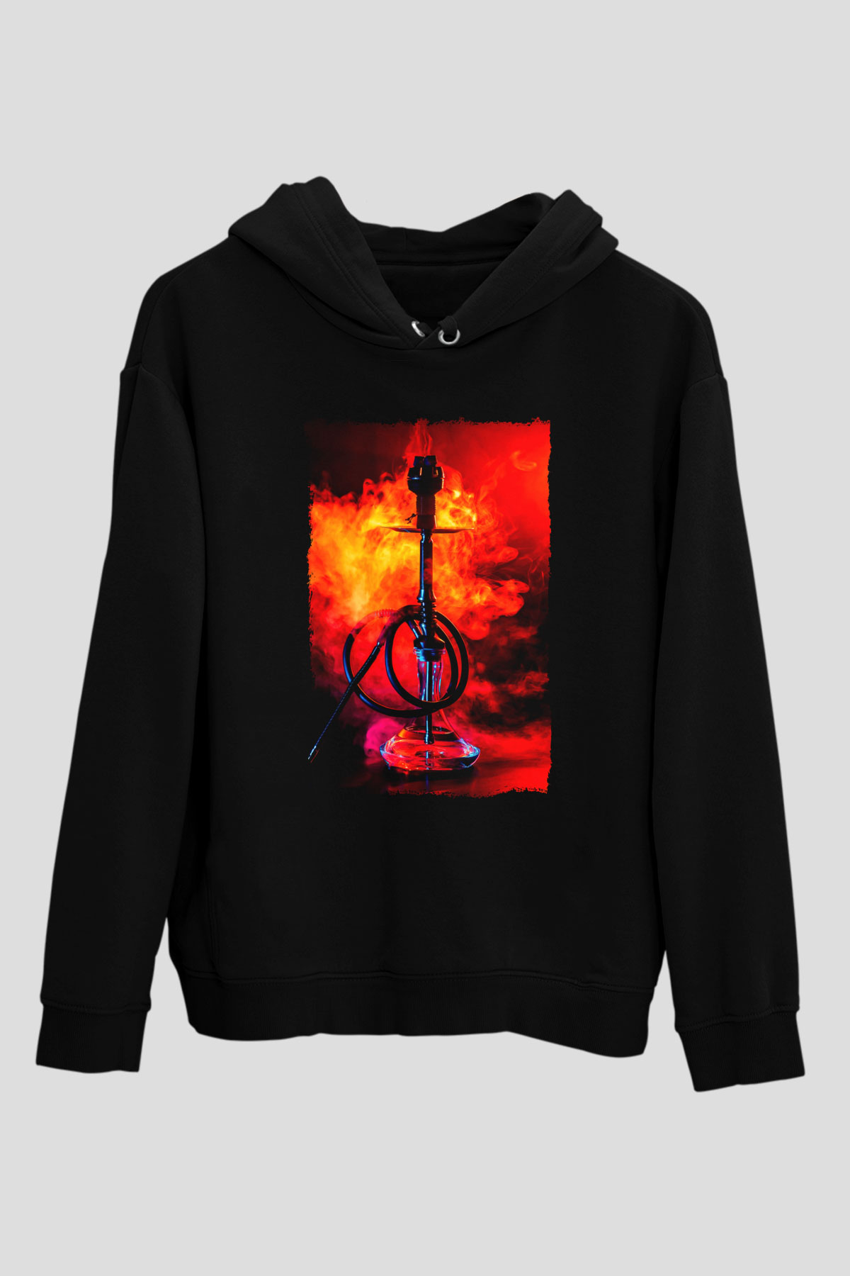 Nargile Siyah Unisex Kapüşonlu Sweatshirt