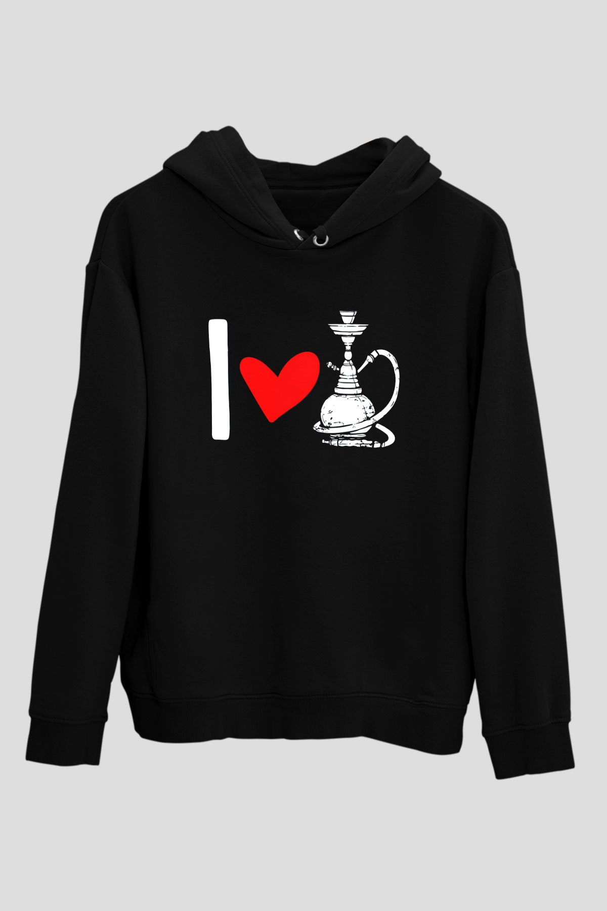 Nargile Siyah Unisex Kapüşonlu Sweatshirt