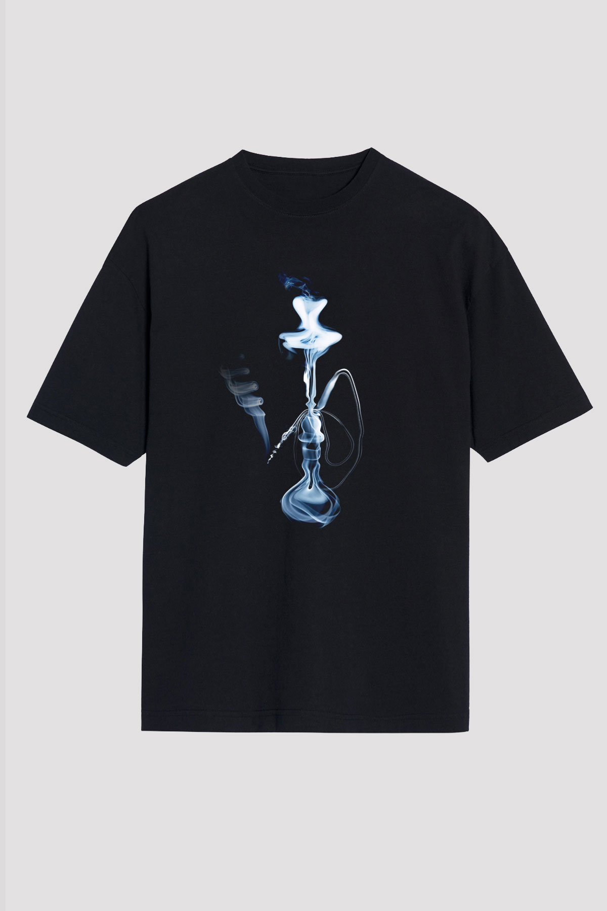 Nargile Siyah Unisex Oversize Tişört T-Shirt