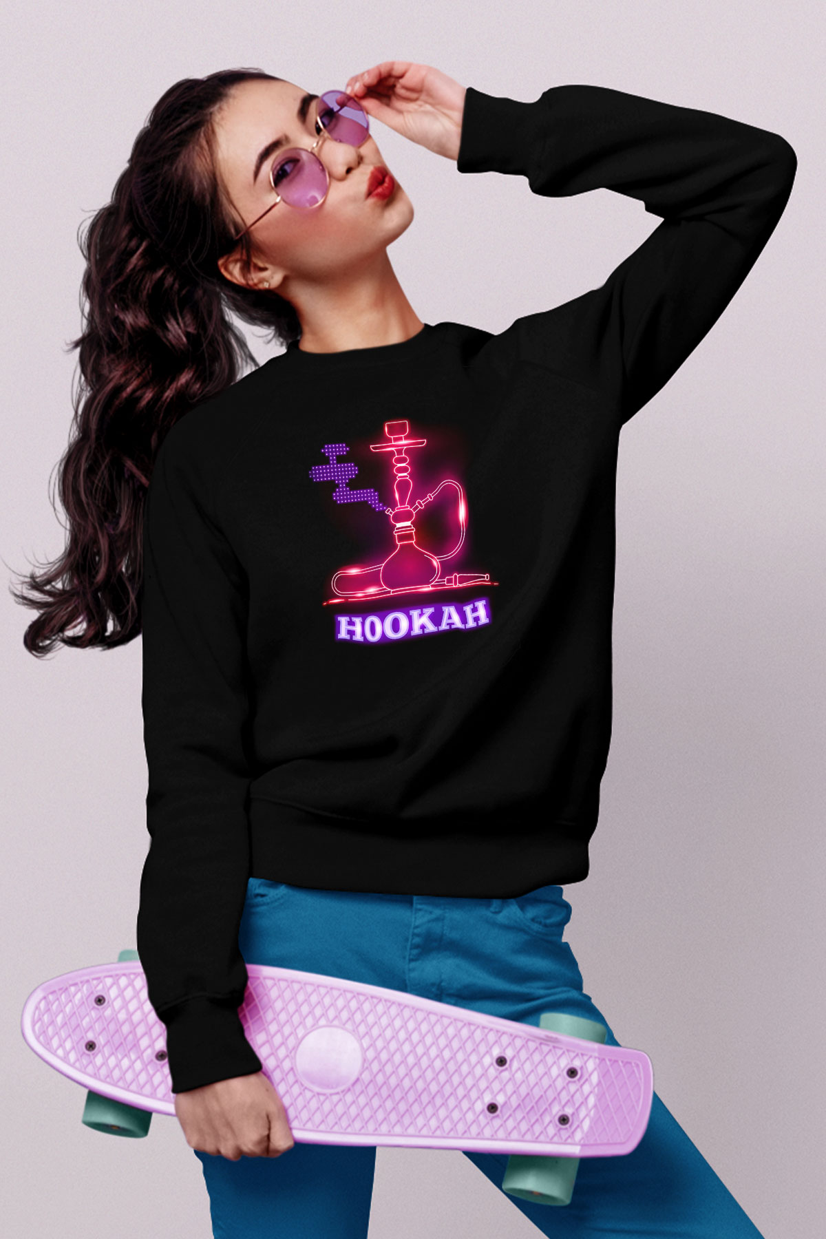 Nargile Siyah Unisex Sweatshirt
