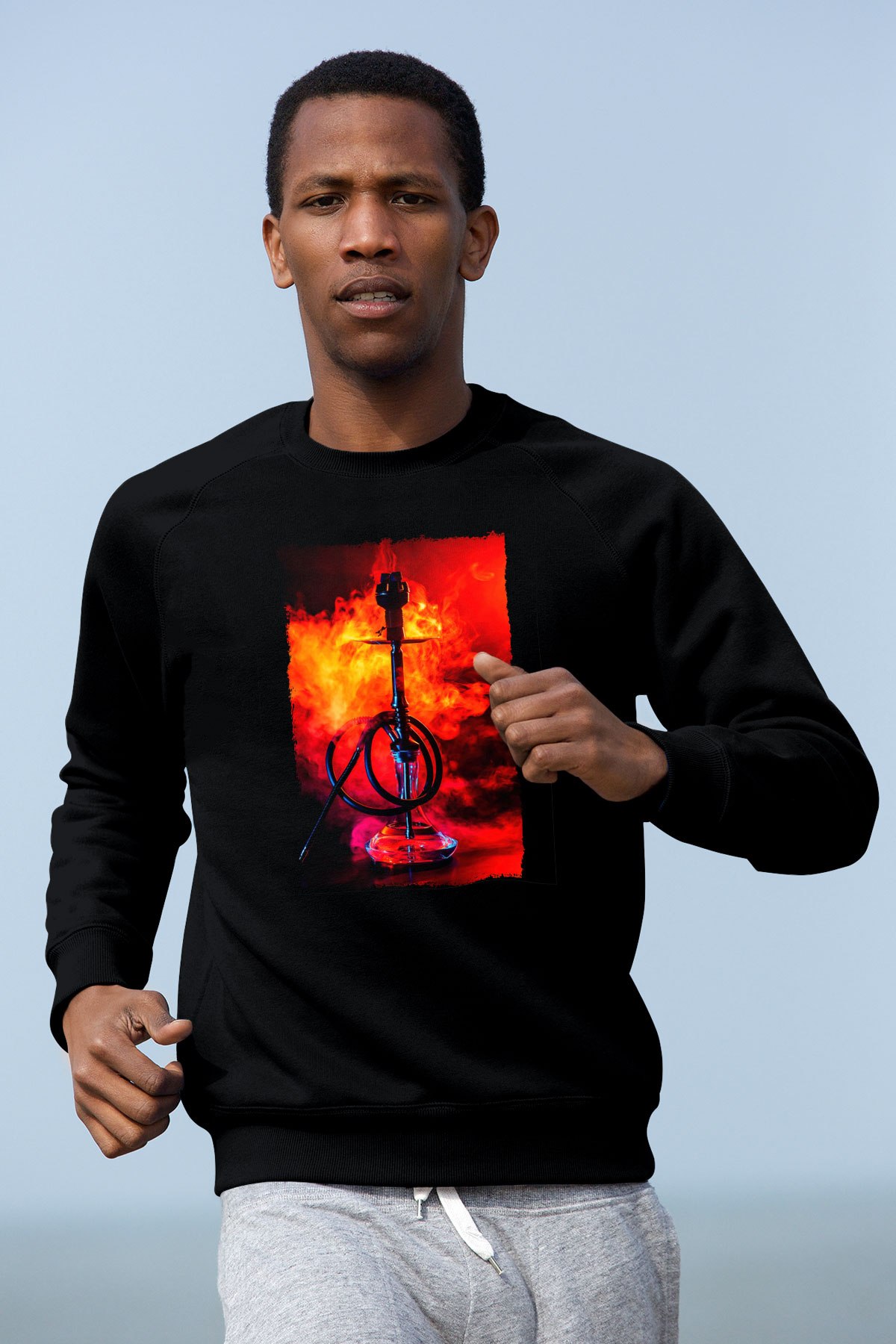 Nargile Siyah Unisex Sweatshirt