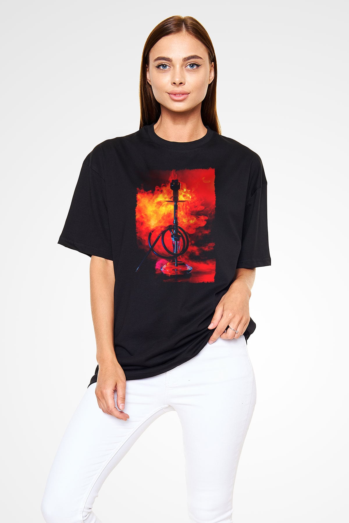 Nargile Siyah Unisex Tişört T-Shirt - TişörtFabrikası