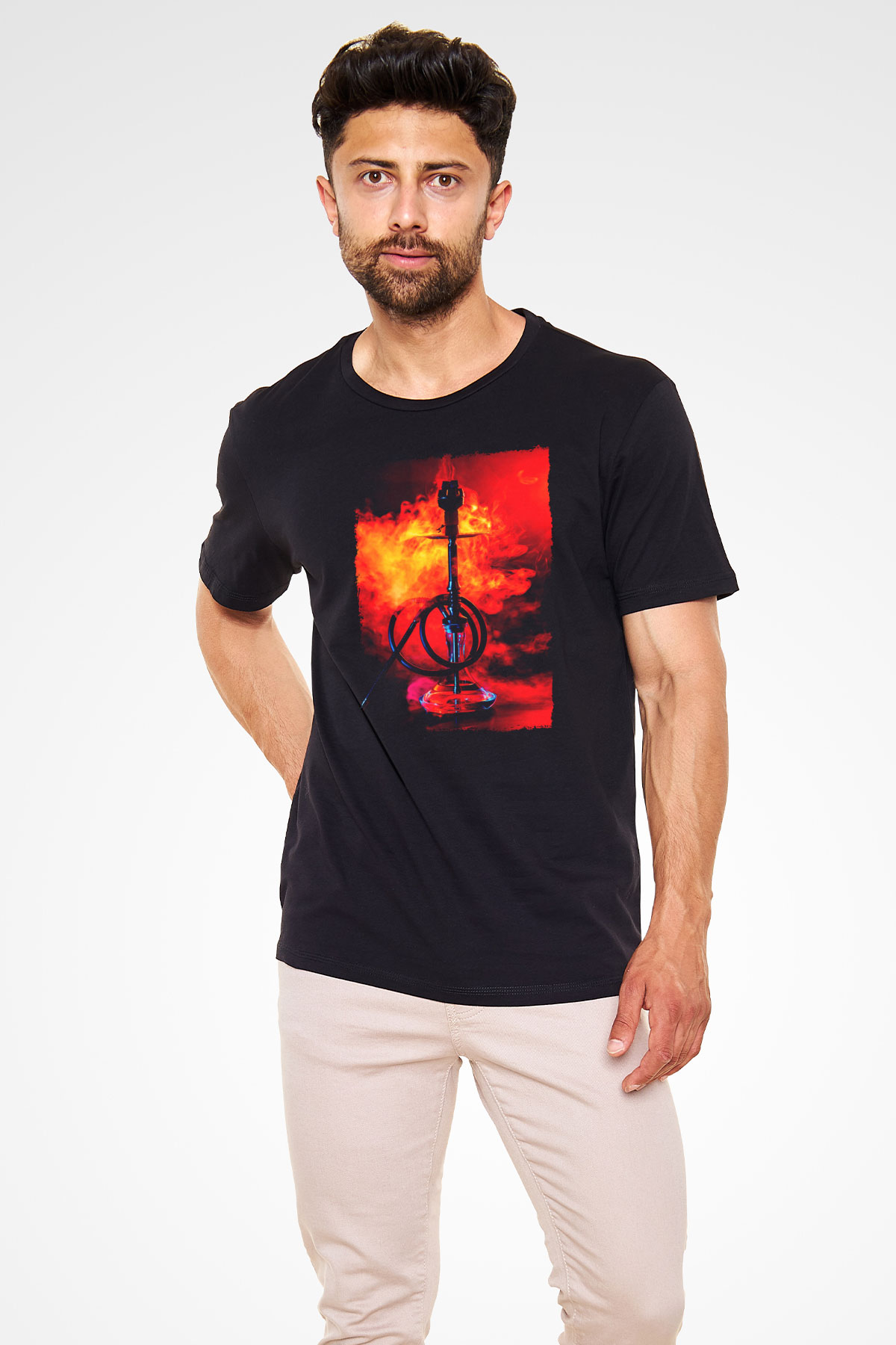 Nargile Siyah Unisex Tişört T-Shirt - TişörtFabrikası