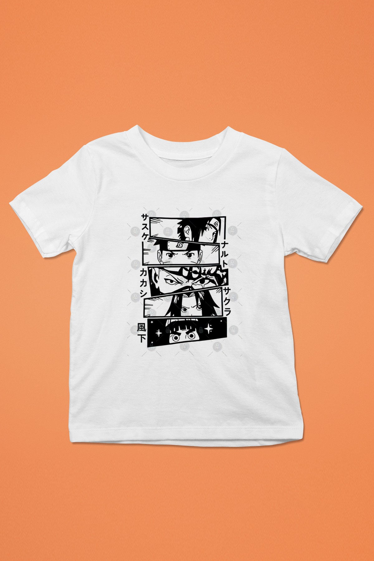 Naruto Baskılı Beyaz Unisex Beyaz Çocuk Tişört - Tshirt