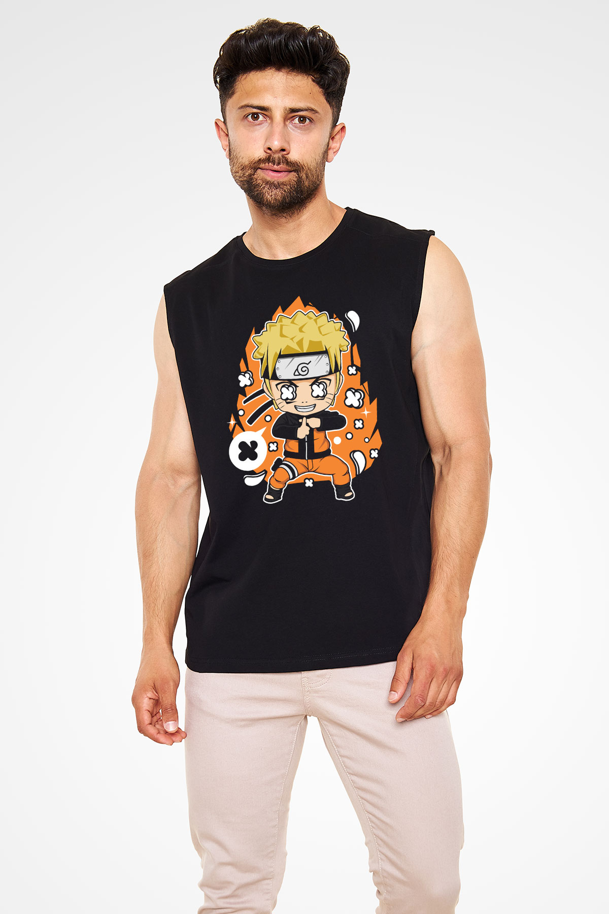 Naruto Baskılı Unisex Siyah Tshirt