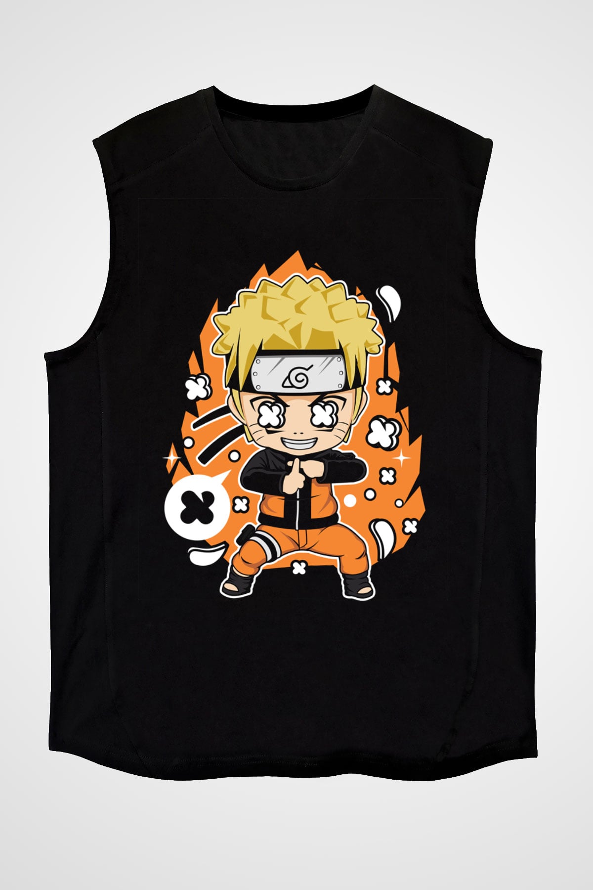 Naruto Baskılı Unisex Siyah Tshirt