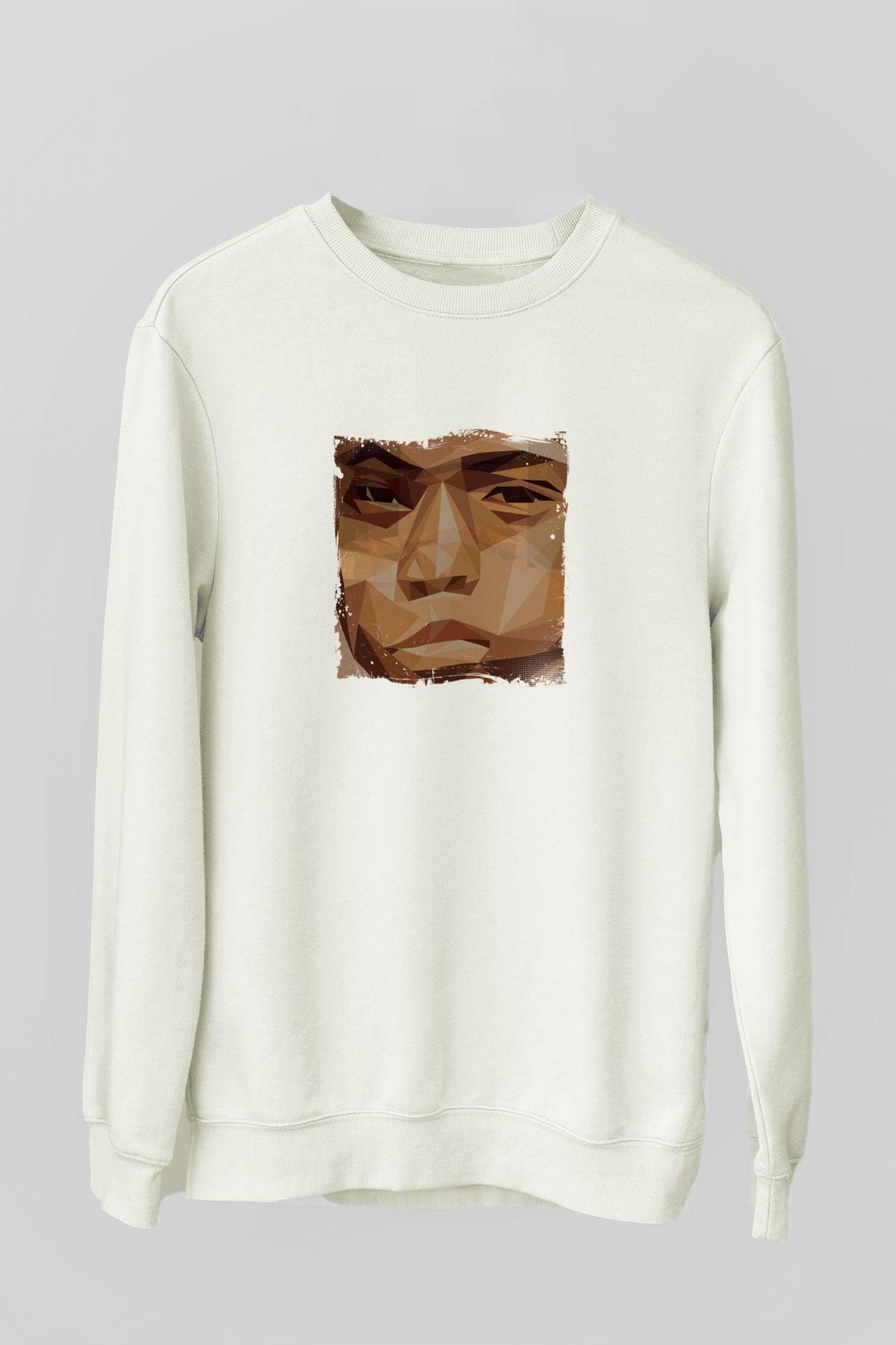 Nas Baskılı Unisex Beyaz Sweatshirt