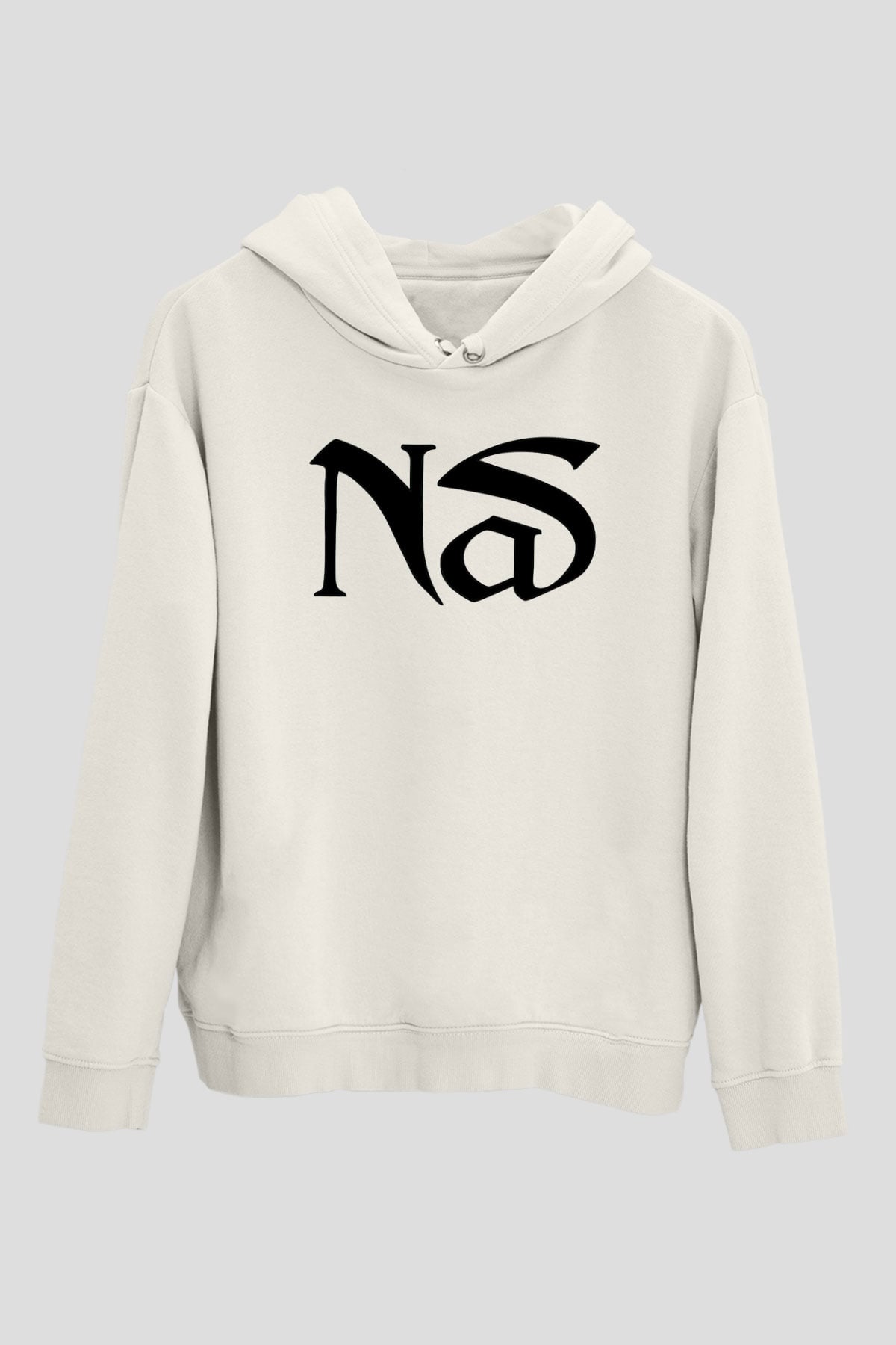 Nas Beyaz Unisex Kapşonlu Sweatshirt