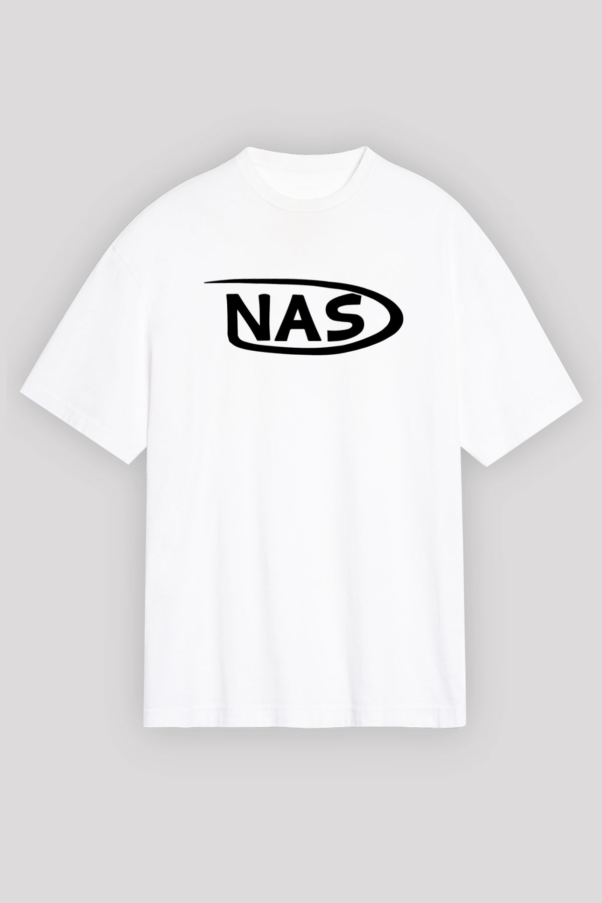 Nas Beyaz Unisex Oversize Tişört T-Shirt