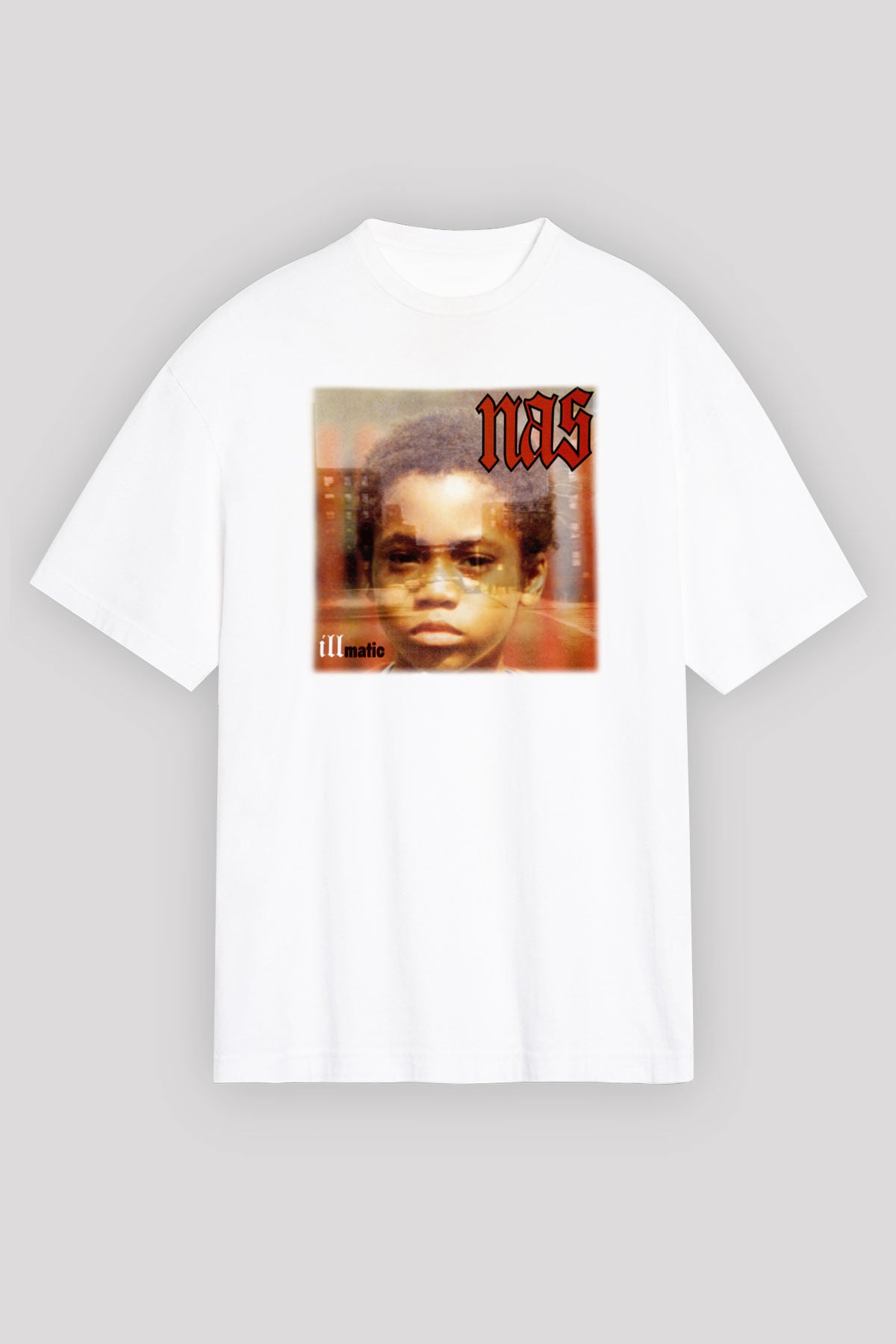 Nas Beyaz Unisex Oversize Tişört T-Shirt