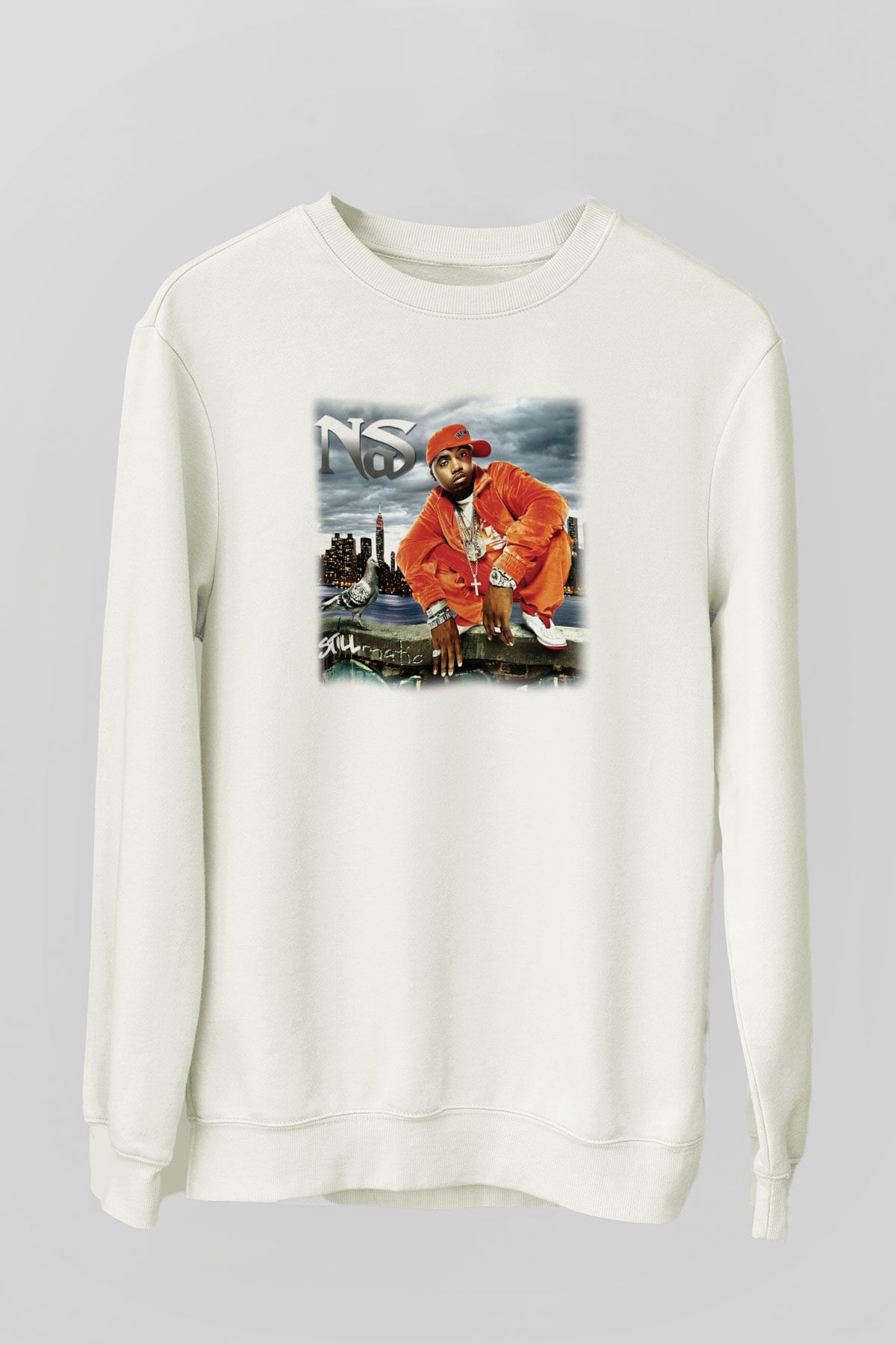 Nas Beyaz Unisex Sweatshirt
